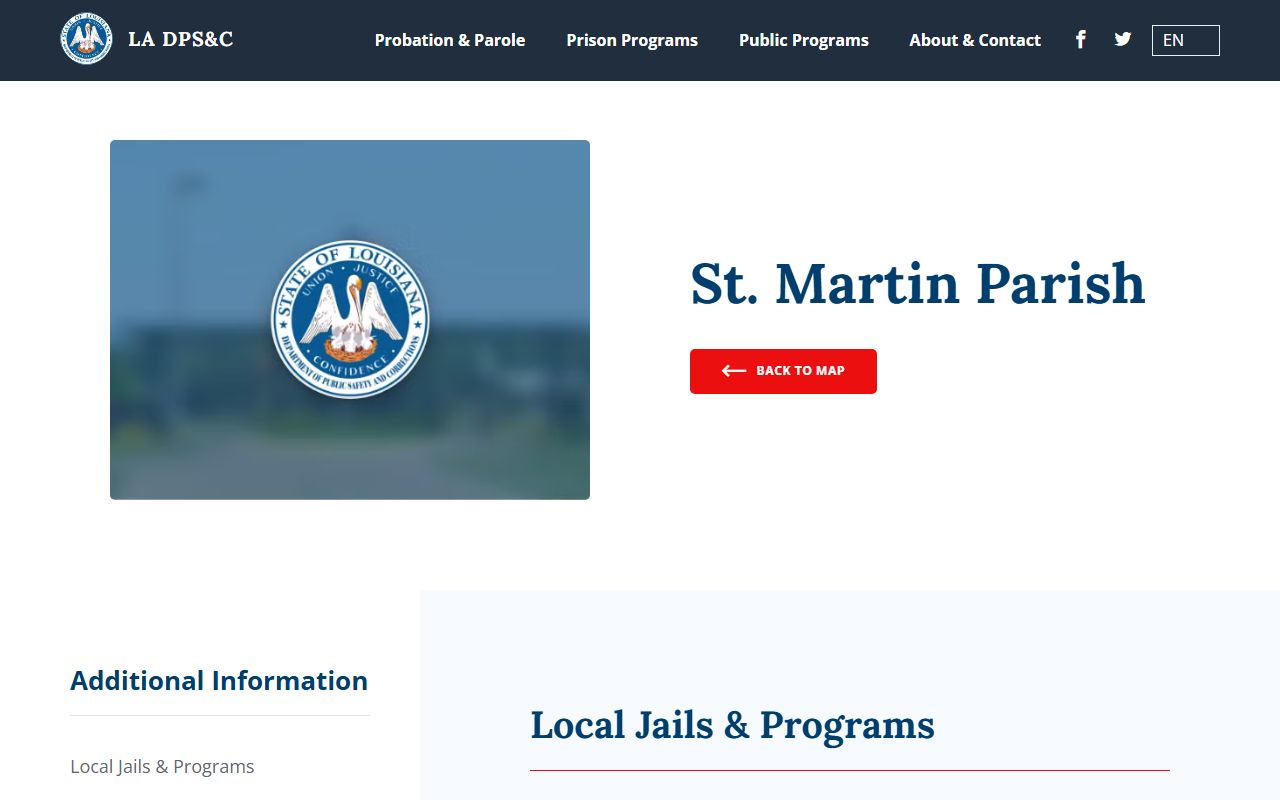 St. Martin Sheriff's Office Juvenile Training Center DPS and C listing